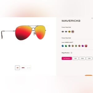BNIB 📦 MAUI JIM MAVERICK AVIATORS in HAWAII LAVA ROSE GOLD FRAME